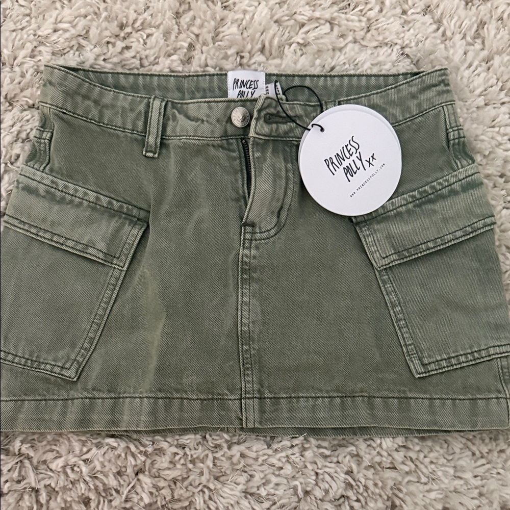 Princess Polly Olive Mini Skirt